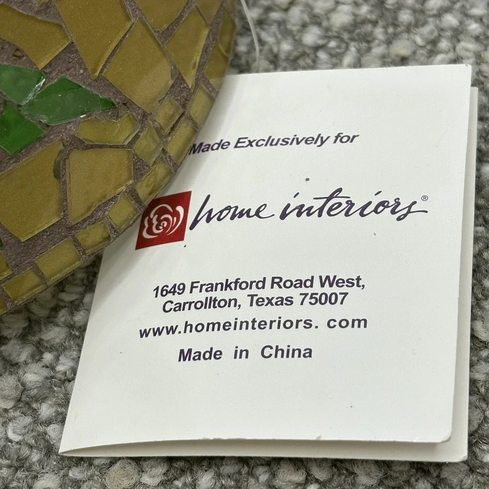 Home Interior Candle Cover Christmas Tree New W‎ Tag Stained Glass Gold Tiles